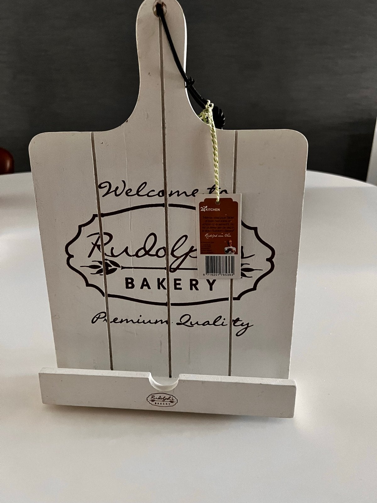 Houten kookboekstandaard 'Rudolph's Bakery', Overige typen, Hout, Nieuw, Ophalen of Verzenden