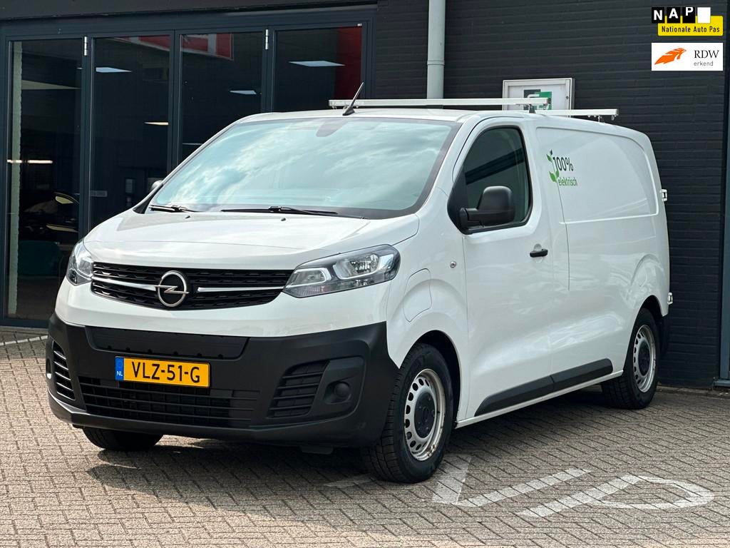 Opel Vivaro-e L3H1 Edition 75 kWh/AIRCO/TREKHAAK/BTW-AUTO NA, 136 pk, Gebruikt, Leder en Stof, Wit