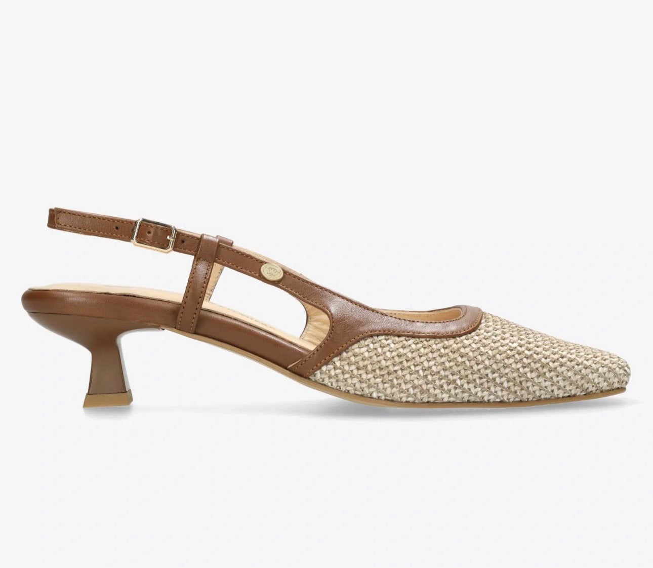 Fred de la Bretoniere carly sling pump mt 40, Schoenen met lage hakken, Beige, Ophalen of Verzenden, Zo goed als nieuw