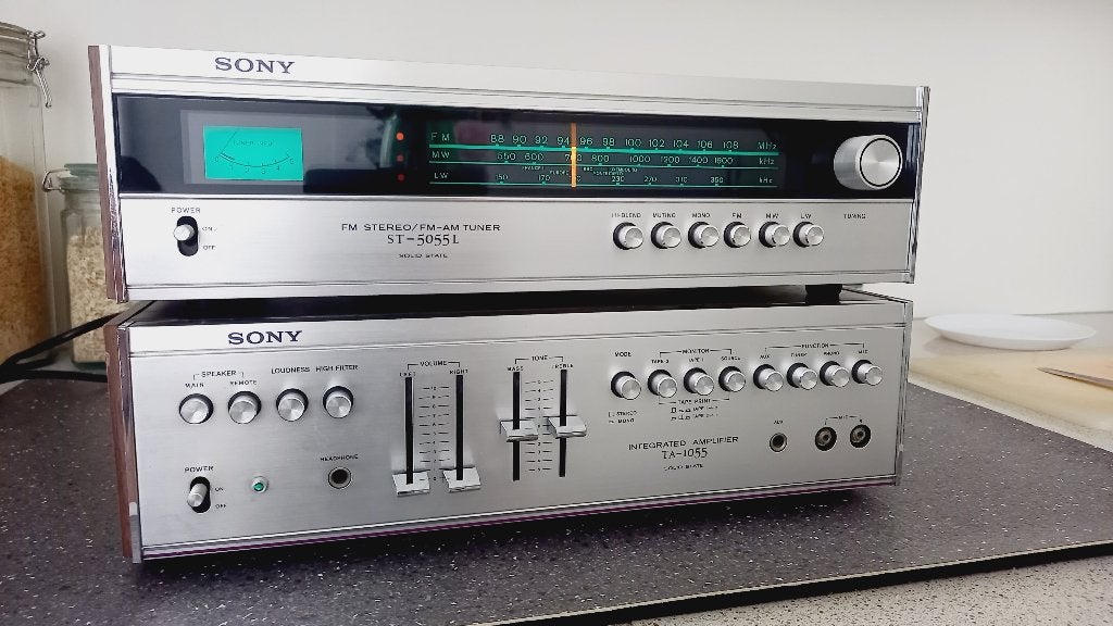 Sony TA-1055 & ST-5055 Vintage Stereo Set (1972-74), Losse componenten, Tuner of Radio, Ophalen of Verzenden, Zo goed als nieuw