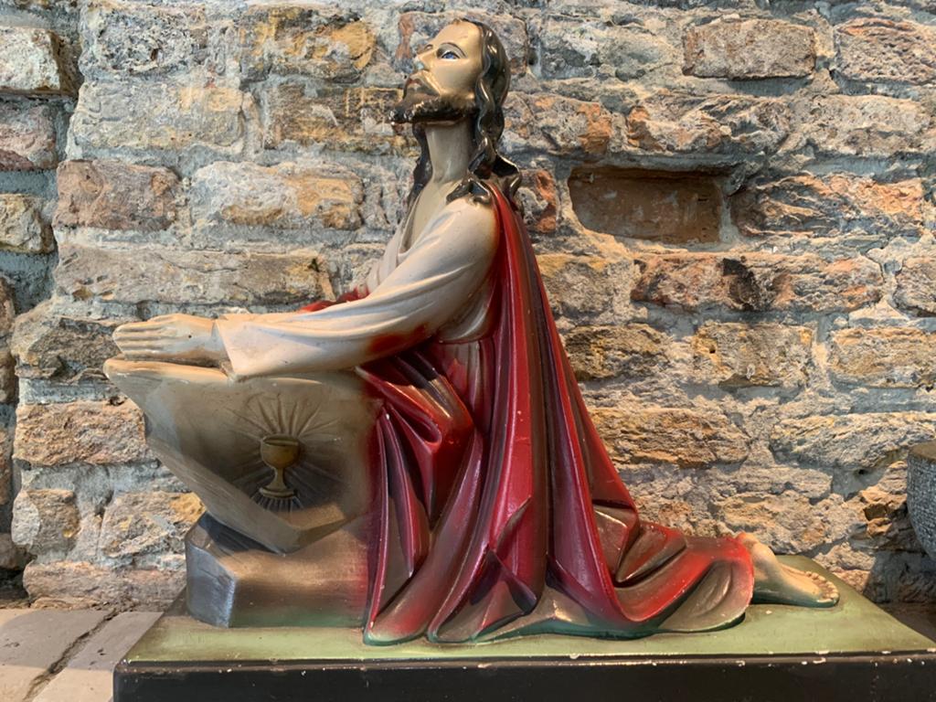 Knielende Jezus/ gips., Ophalen of Verzenden