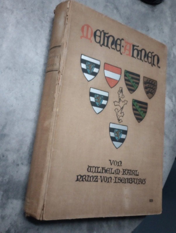 Antiek duits stamboomboek meine ahnen von willhelm karl prin, Ophalen of Verzenden