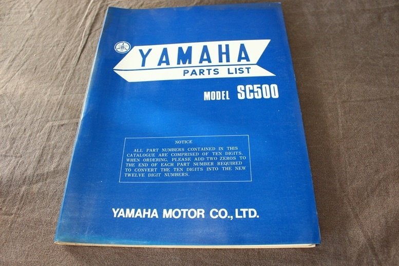 Yamaha SC500 1972 motorcycle parts list SC 500 Cross Enduro, Motoren, Ophalen of Verzenden, Yamaha