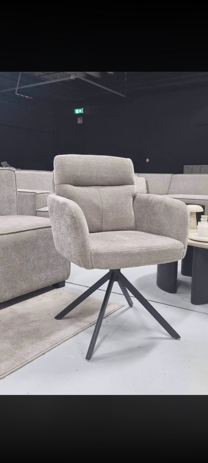 Comfortabele Draaibare Eetkamerstoel - Grijs Stof, Huis en Inrichting, Stoelen, Ophalen, Overige kleuren, Nieuw, Stof