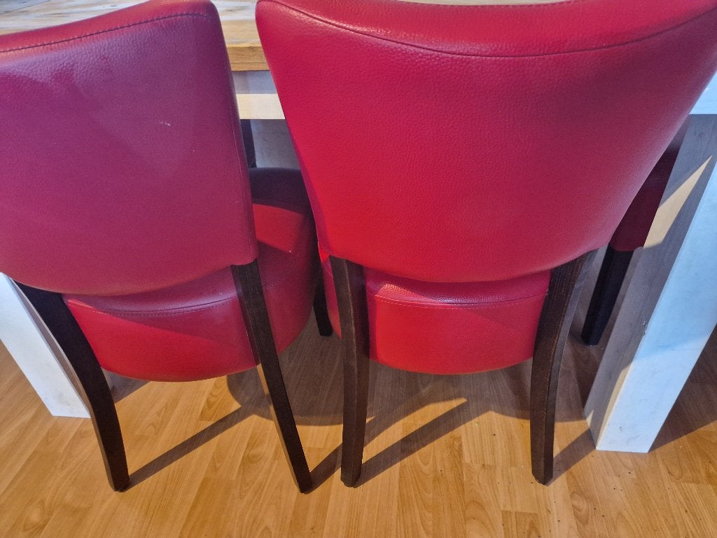 4 eetkamer stoelen, Huis en Inrichting, Stoelen, Ophalen, Gebruikt, Vier, Leer