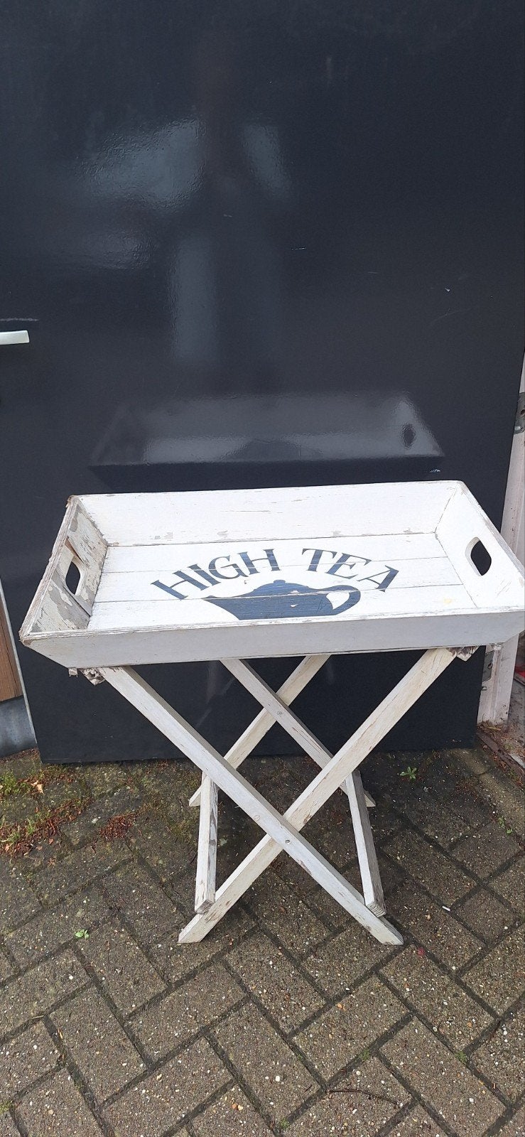 Butler trap / bijzettafel 'High Tea' - opknapper, Ophalen, Gebruikt, Hout