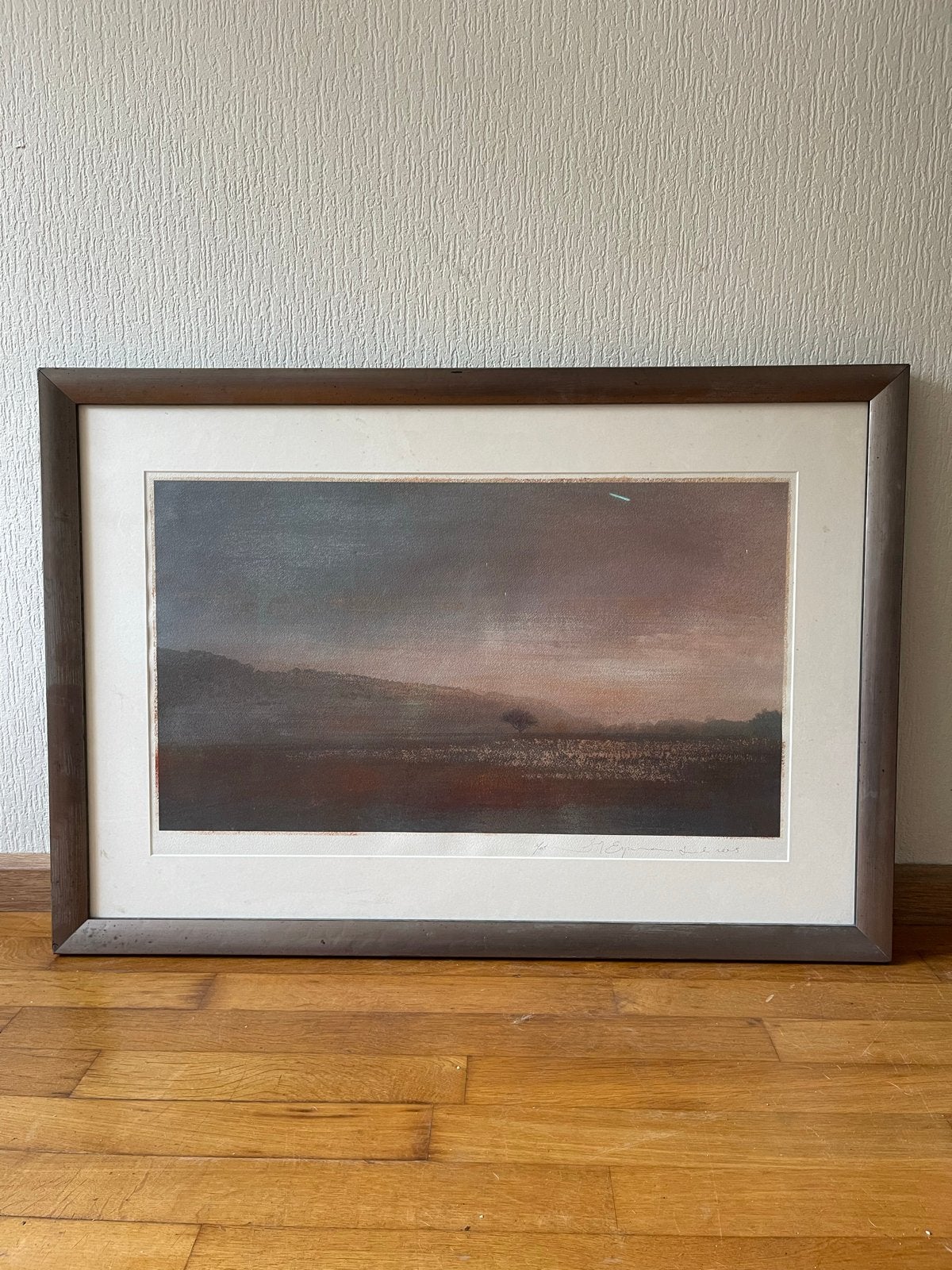Ingelijst landschap schilderij, gesigneerd en gedateerd, Antiek en Kunst, Ophalen, Gedateerd, Doek, Realistisch