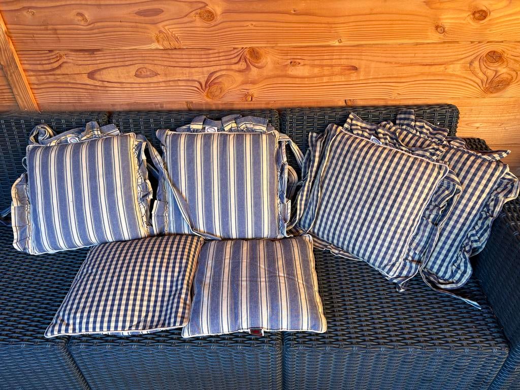 Kussenset Cottage Stijl - Blauw & Licht Geel, Ophalen, Zo goed als nieuw