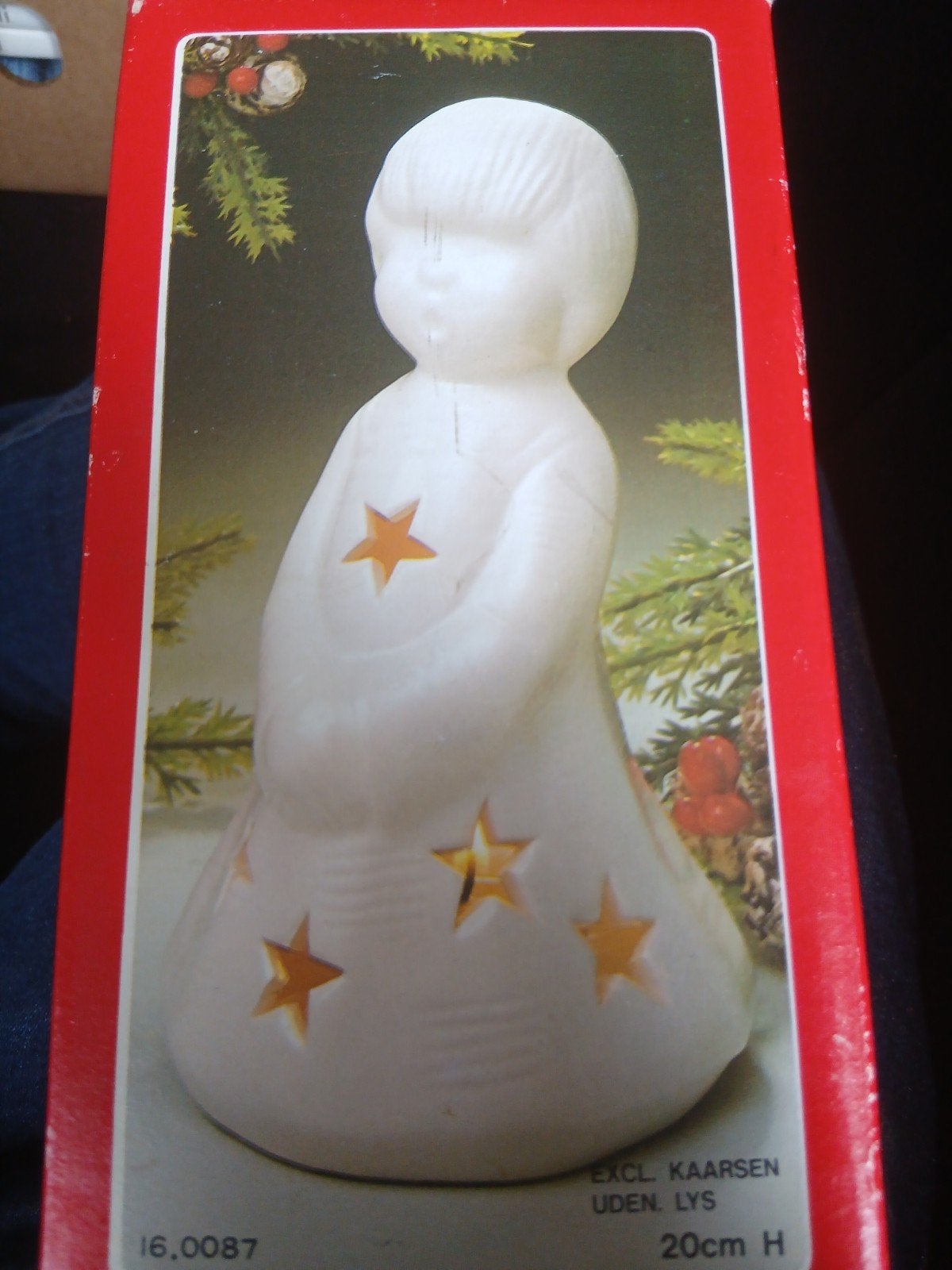 Vintage Kerstengel / Windlicht met Sterren (20 cm) – In Orig, Diversen, Kerst, Ophalen of Verzenden
