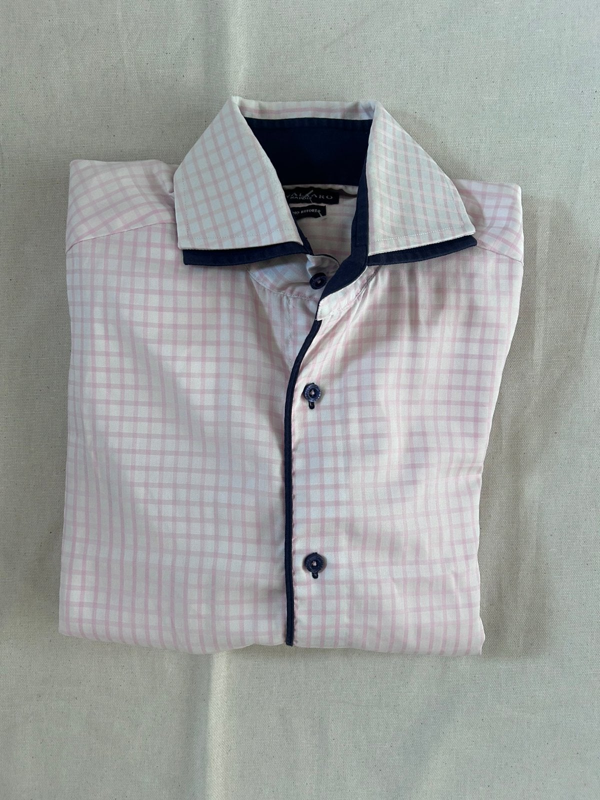 Cavallaro Napoli roze heren overhemd maat M, Ophalen of Verzenden, Zo goed als nieuw, Roze, Halswijdte 39/40 (M)