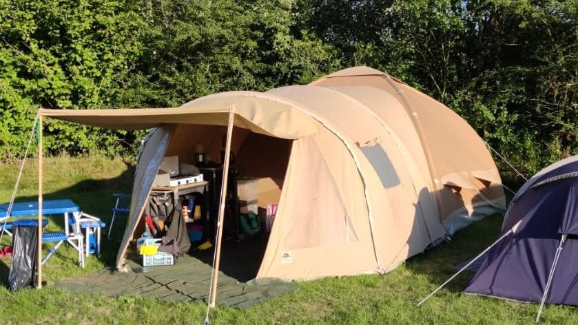 Complete Karsten tent (opblaasbaar) 3.50x3.50 met aanhanger, Ophalen, Gebruikt, Tot en met 4