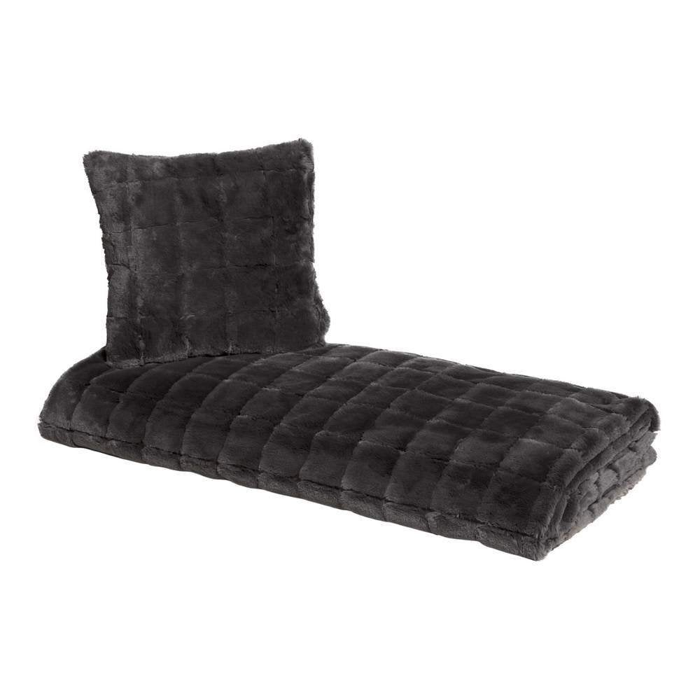 Luxe Oversize Bont Plaid 220x240 cm Manhattan, Ophalen of Verzenden, Nieuw, Polyester, Grijs