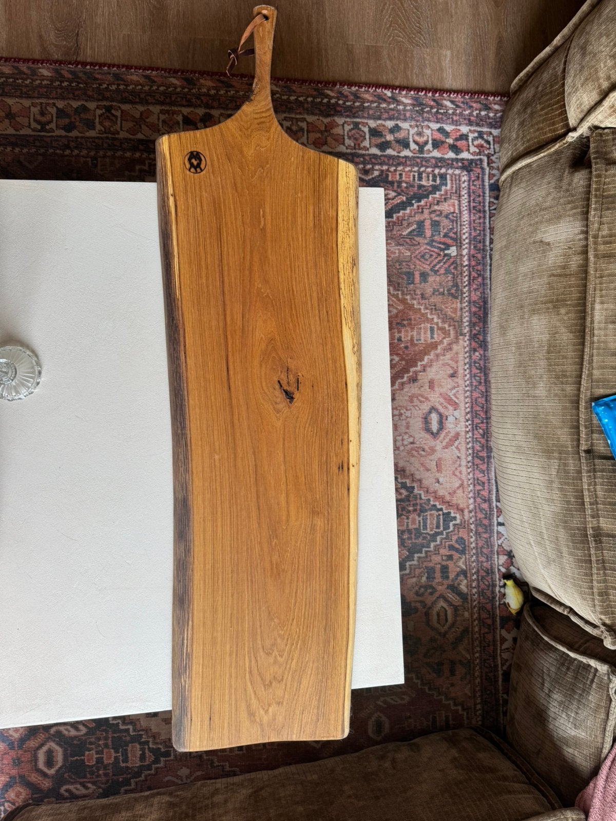 Borrelplank 1 meter, Ophalen, Zo goed als nieuw, Rond, Hout