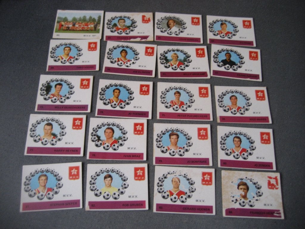 monty gum voetbalplaatjes mvv, Ophalen of Verzenden, Gebruikt, Overige binnenlandse clubs, Poster, Plaatje of Sticker