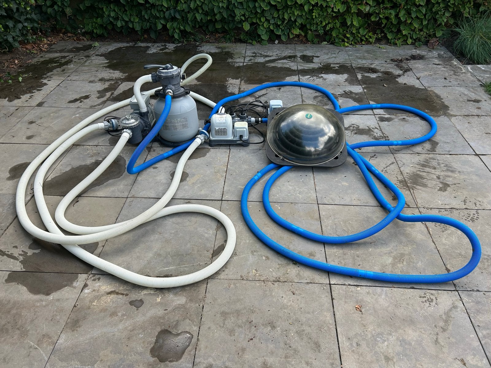 Zwembad zandfilterpomp, zoutwatersysteem en solarbol, Tuin en Terras, Zwembad-toebehoren, Ophalen, Gebruikt, Zwembadpomp