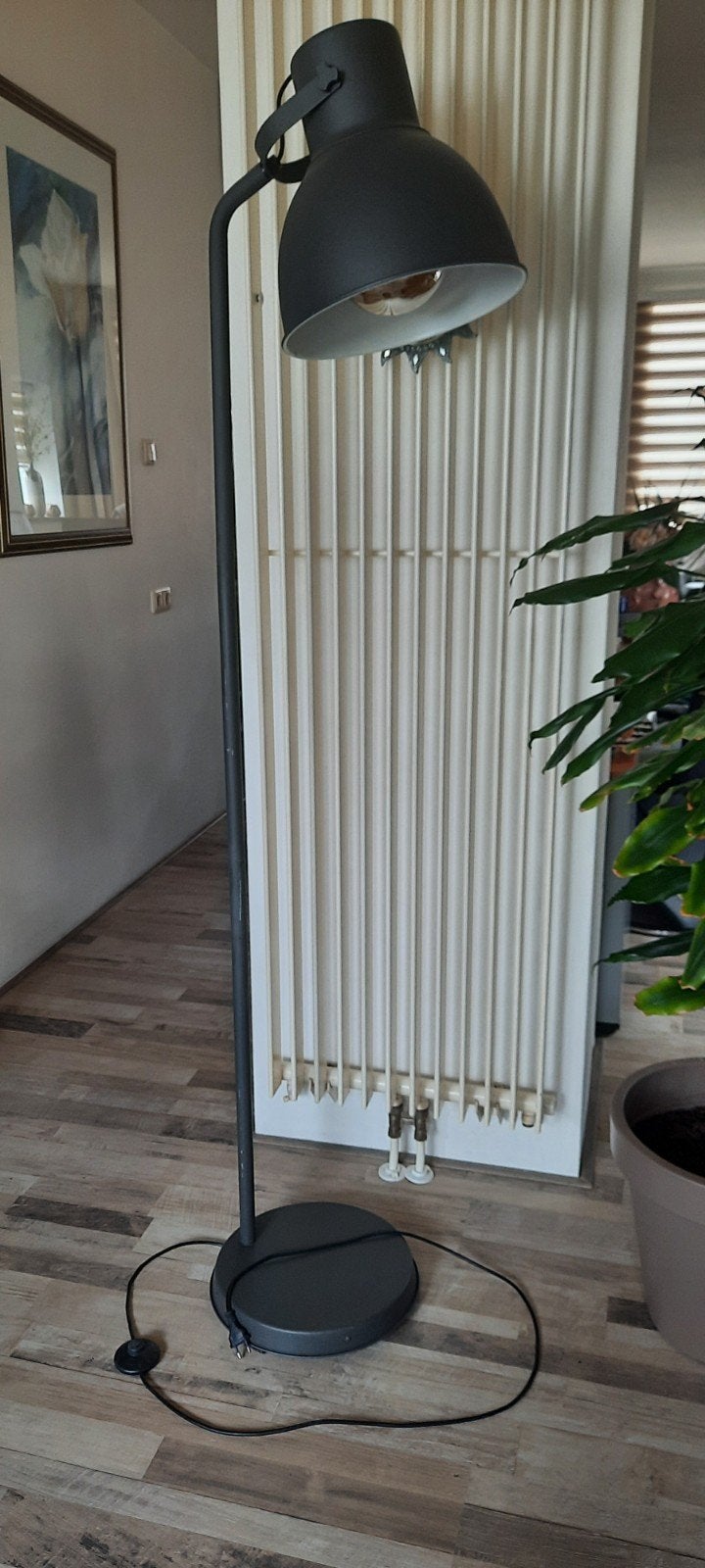 Moderne staande lamp - Donkergrijs, Ophalen, Gebruikt, E27 (groot), Metaal
