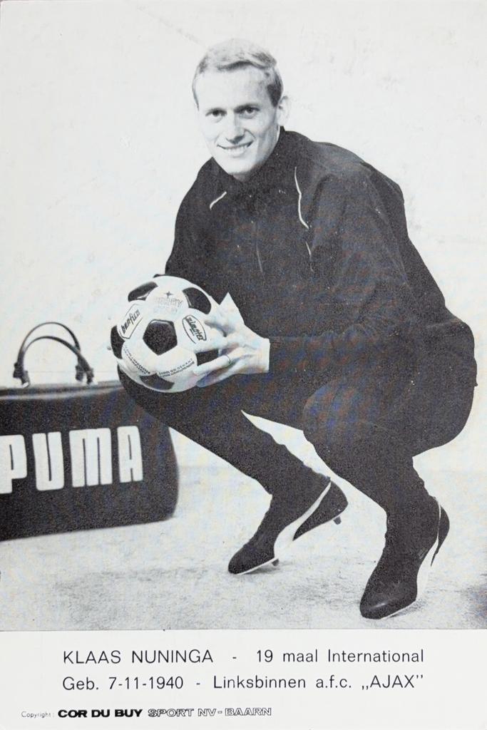 Spelerskaart Klaas Nuninga - AFC Ajax Amsterdam, Ophalen of Verzenden, Zo goed als nieuw, Ajax, Spelerskaart