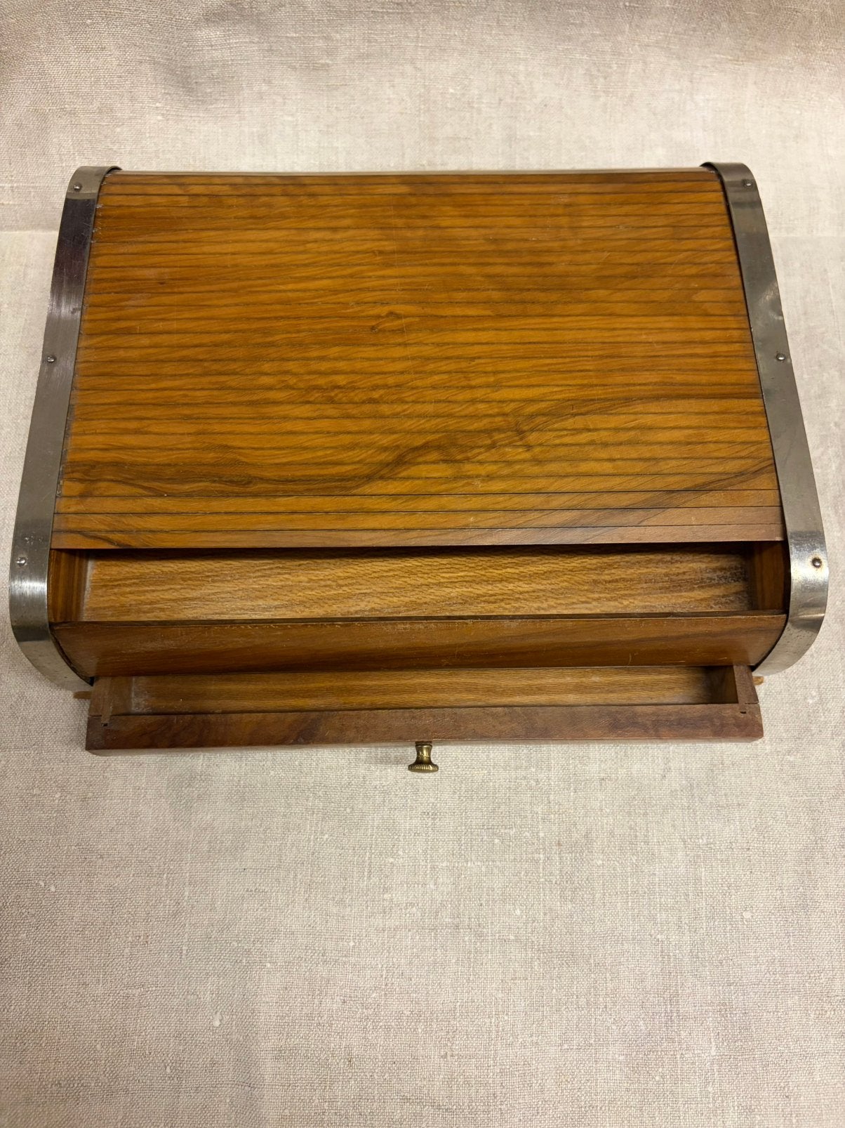 Bureau rolluik kistje hout antiek, Antiek en Kunst, Ophalen of Verzenden