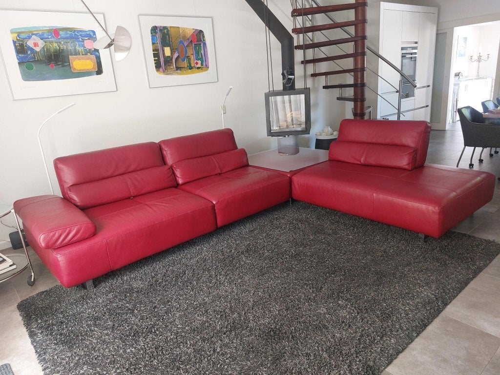Leren Bankstel, 100 tot 125 cm, Hoekbank, Leer, Ophalen of Verzenden