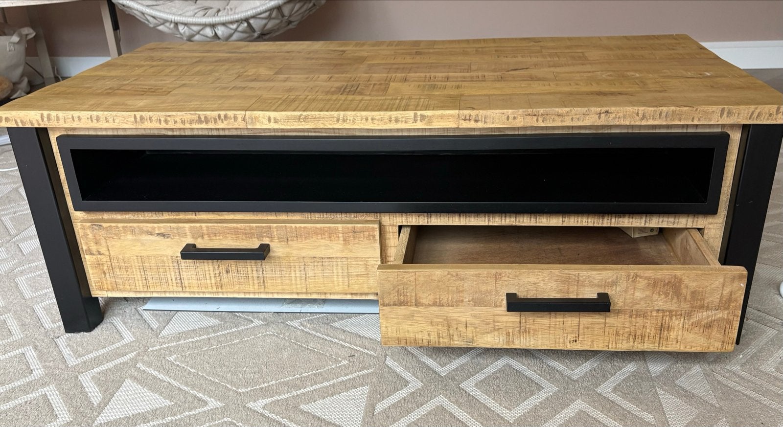 Salontafel van Rubberwood  - Zo goed als nieuw, Ophalen, 100 tot 150 cm, 50 tot 100 cm, Zo goed als nieuw