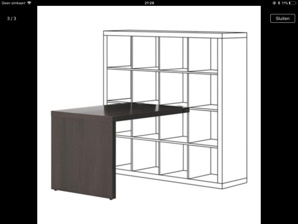 Ikea bureau blad (kallax expedit), Huis en Inrichting, Bureaus, Ophalen, Gebruikt, IKEA, Spaanplaat of MDF