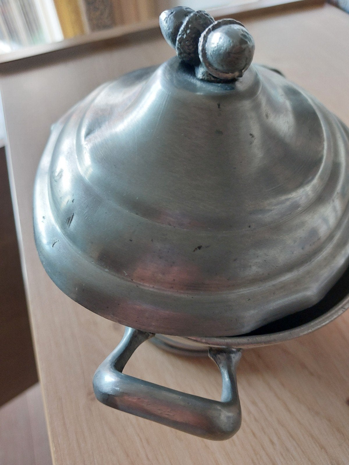 Vintage tinnen schaaltje met deksel, Belgisch Etain, Antiek en Kunst, Ophalen of Verzenden