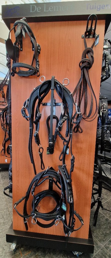 Enkelspan Ideal LeatherTech Tuig Mentuig Pony Zwart, Dieren en Toebehoren, Ideal Equestrian, Nieuw, Mentuig, Zwart