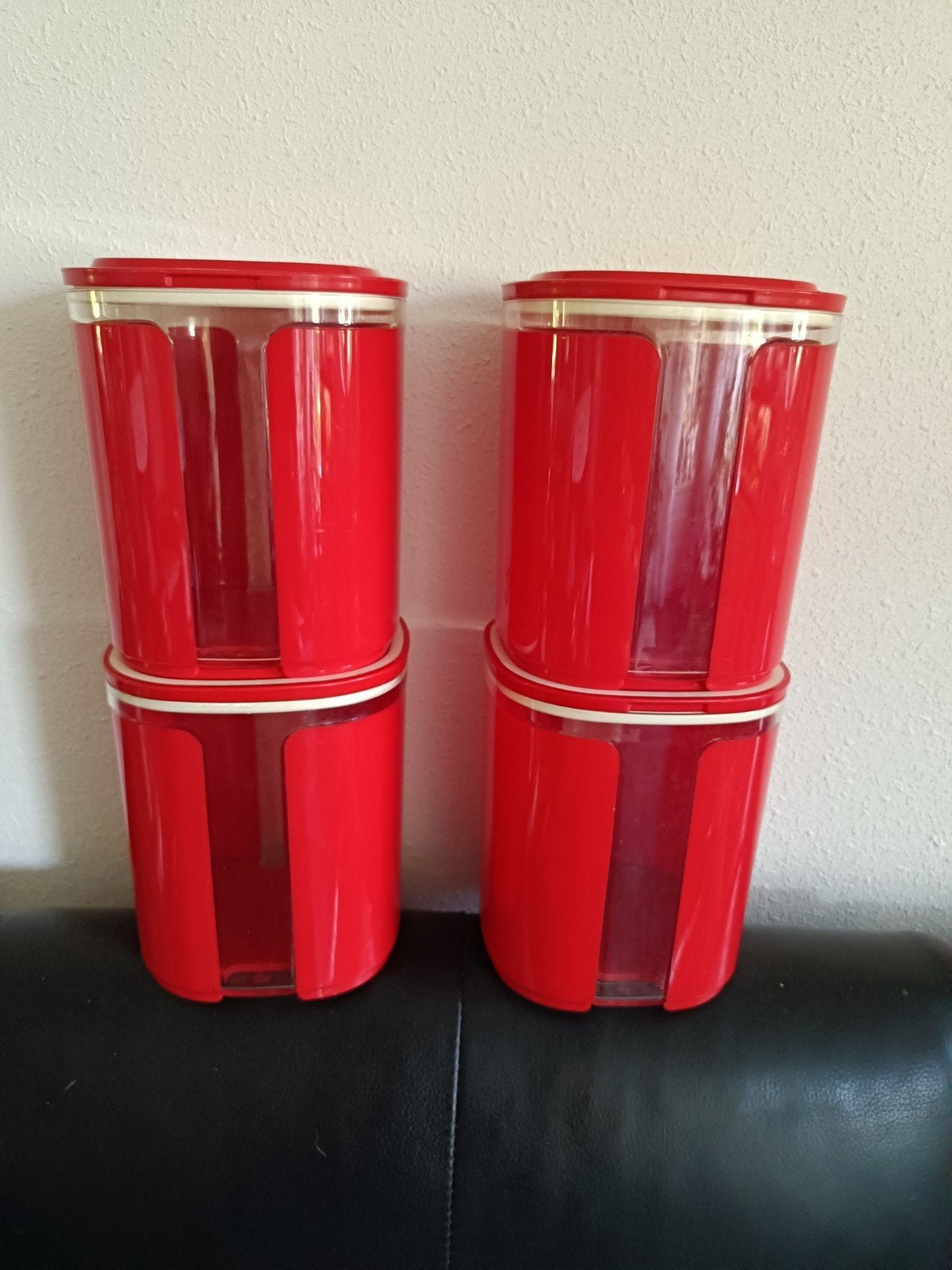 Tupperware vensterbussen rood - 1,5 liter, Ophalen of Verzenden, Zo goed als nieuw, Bus of Trommel, Luchtdicht