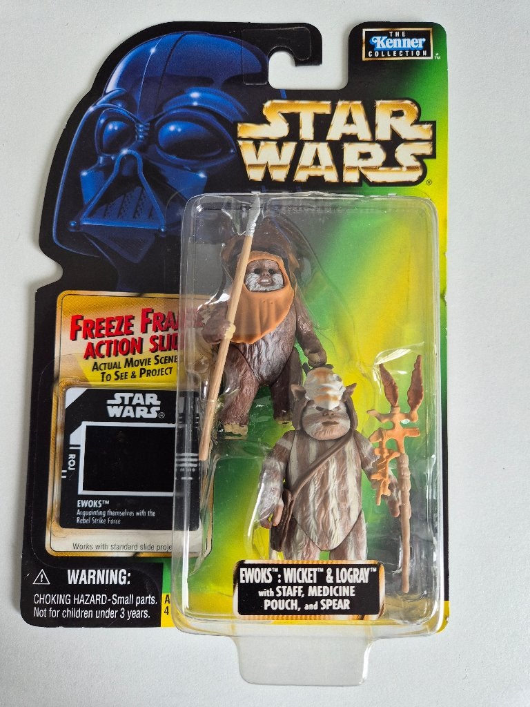 Star Wars POTF FF Ewoks Wicket & Logray with Staff ad Spear, Verzamelen, Star Wars, Ophalen of Verzenden, Nieuw, Actiefiguurtje