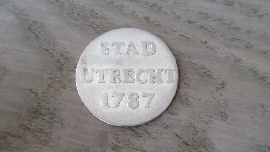 Zilveren provinciale duit 1787 STAD UTRECHT, Vóór koninkrijk, Zilver, Losse munt, Overige waardes
