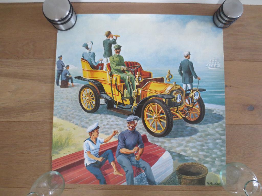 Poster - Peugeot - Vintage - Afmeting 58cm./58cm. NIEUW., Vierkant, Nieuw, Ophalen of Verzenden, A1 t/m A3