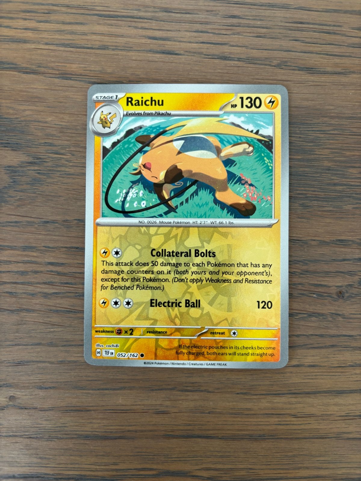 Pokémon Kaart Raichu 052/162 - Nieuwstaat, Ophalen of Verzenden, Nieuw, Losse kaart