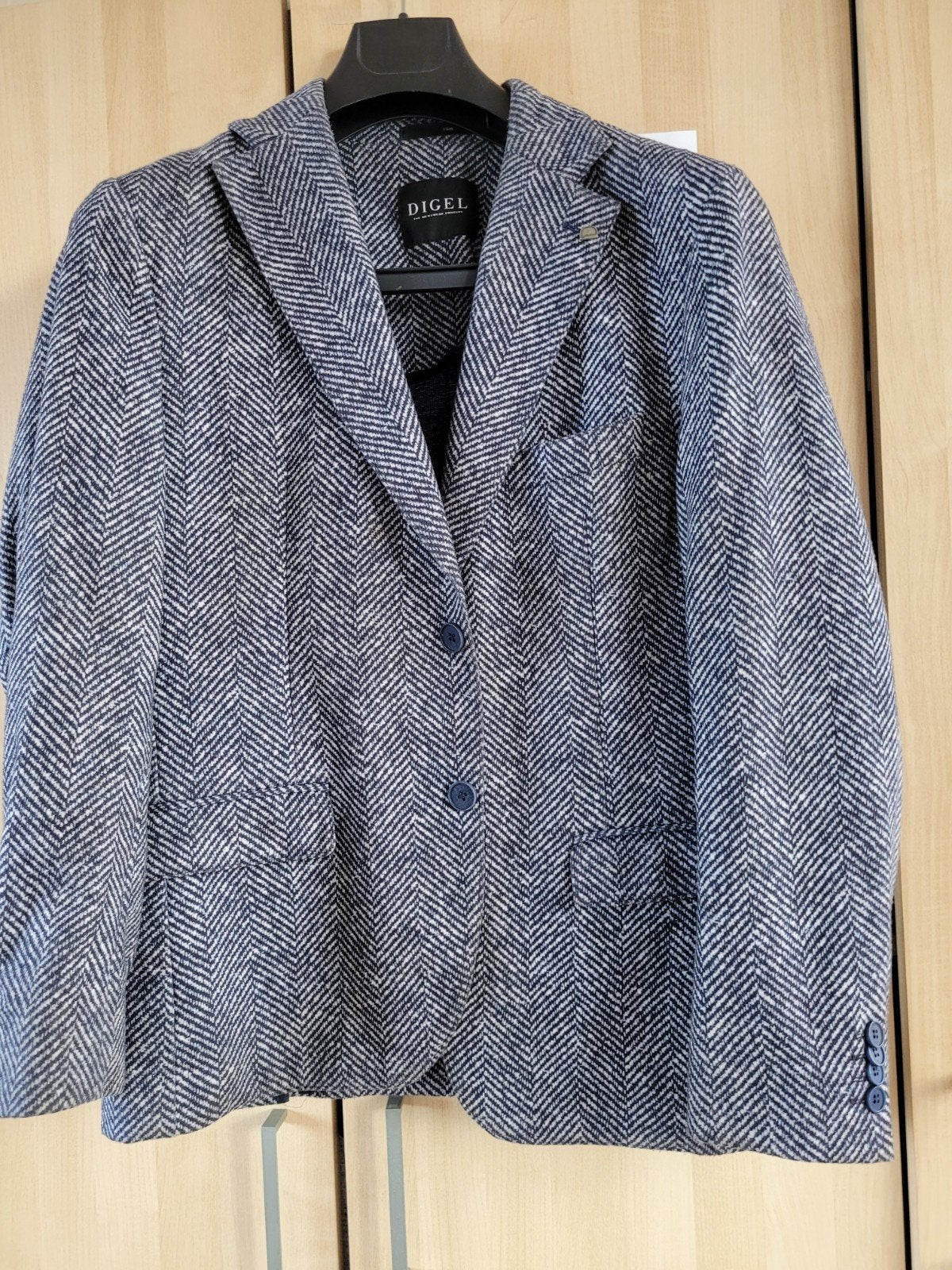 Digel heren colbert - Blauw visgraatpatroon, Blauw, Digel, Overige maten, Ophalen of Verzenden