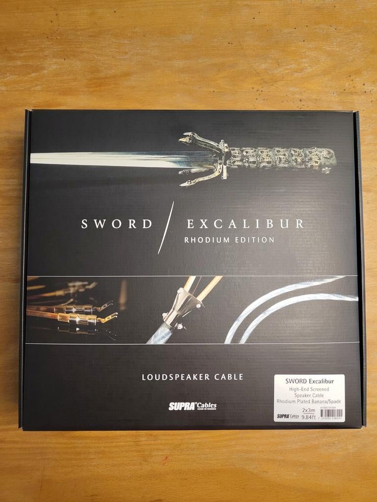 Supra Sword Excalibur luidspreker kabel 2x3m, Audio, Tv en Foto, Luidsprekers, Front, Rear of Stereo speakers, 120 watt of meer