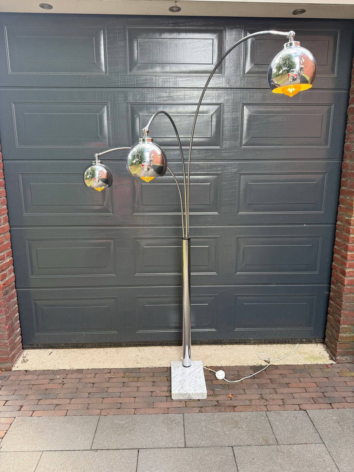 Goffredo Reggiani vloerlamp met dimbare LED lampen, Ophalen, Gebruikt, E27 (groot), Gijpsvintage