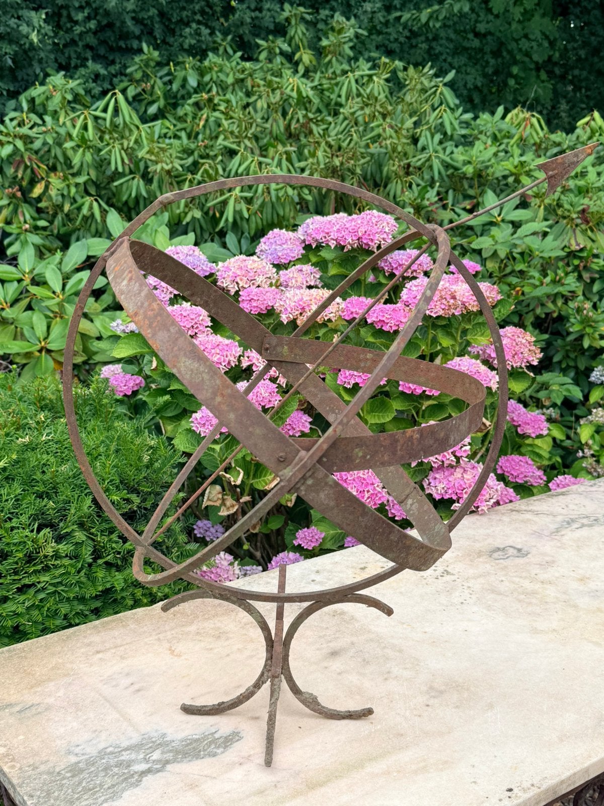 Roestige zonnewijzer tuin decoratie, Tuin en Terras, Zonnewijzers, Ophalen, Gebruikt
