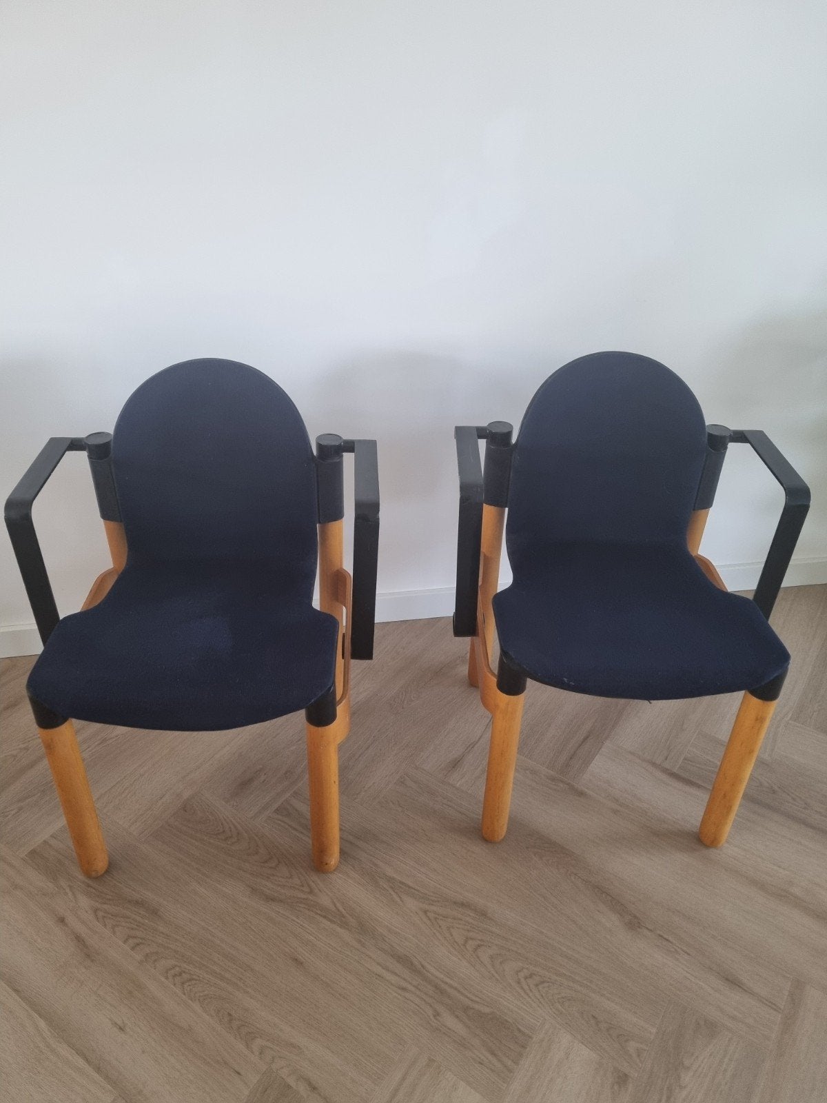 2 Thonet Flex Gerd Lange designstoelen jaren 70/80, Huis en Inrichting, Stoelen, Ophalen, Gebruikt, Blauw