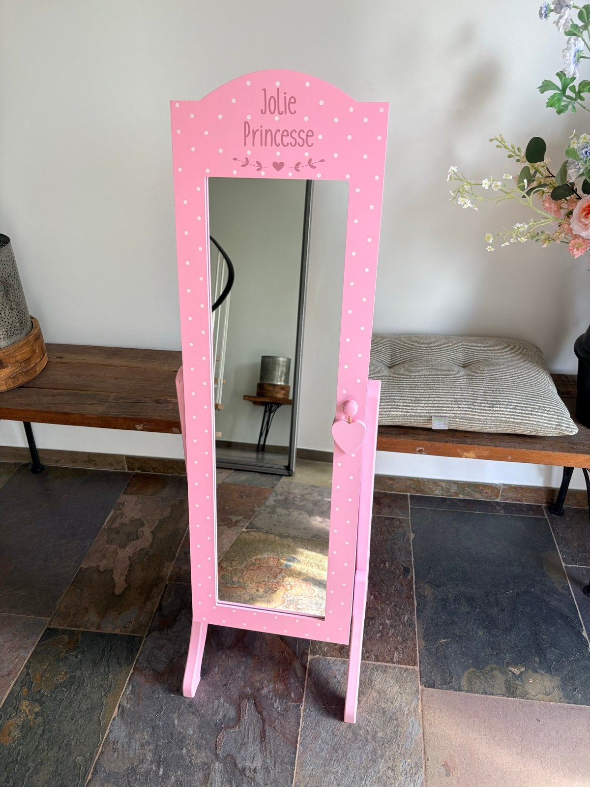 Roze sieradenkast met spiegel 'Jolie Princesse', Ophalen, Gebruikt, Roze, Met spiegeltje(s)