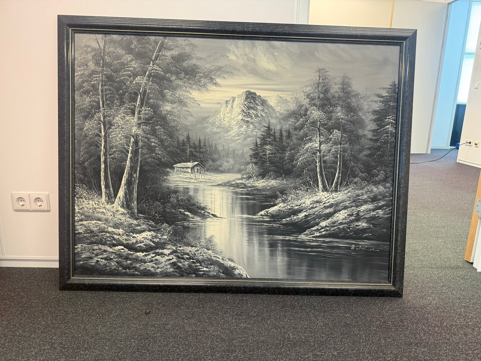 Groot origineel olieverfschilderij op doek – G. Whitman, Ophalen