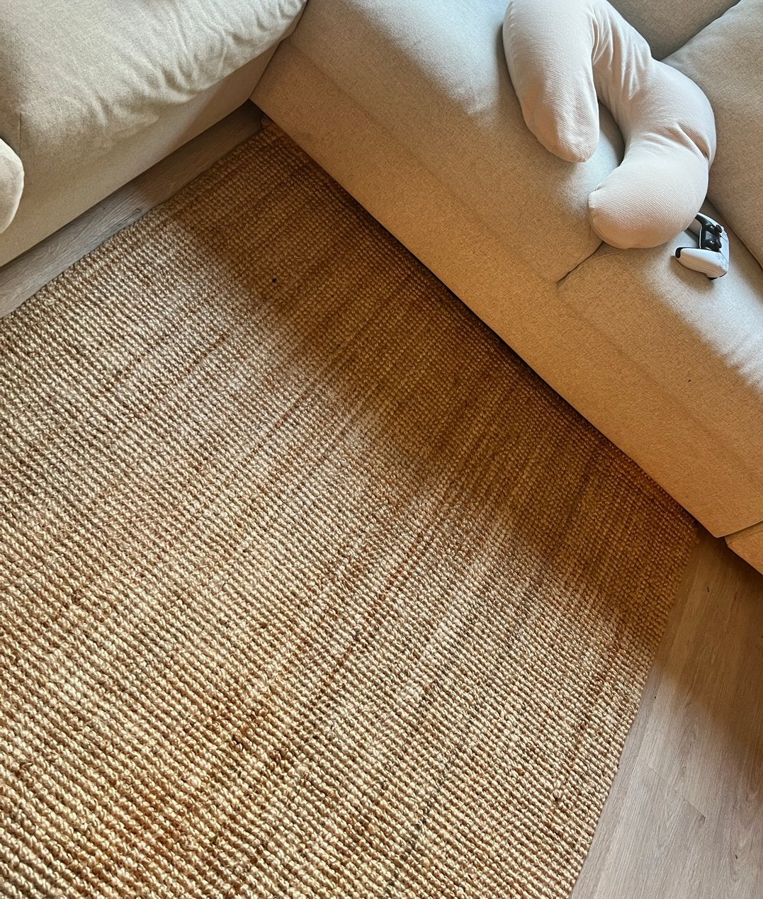 IKEA LOHALS Vloerkleed Jute 133x195 cm, Huis en Inrichting, Ophalen, Gebruikt, 100 tot 150 cm, Beige