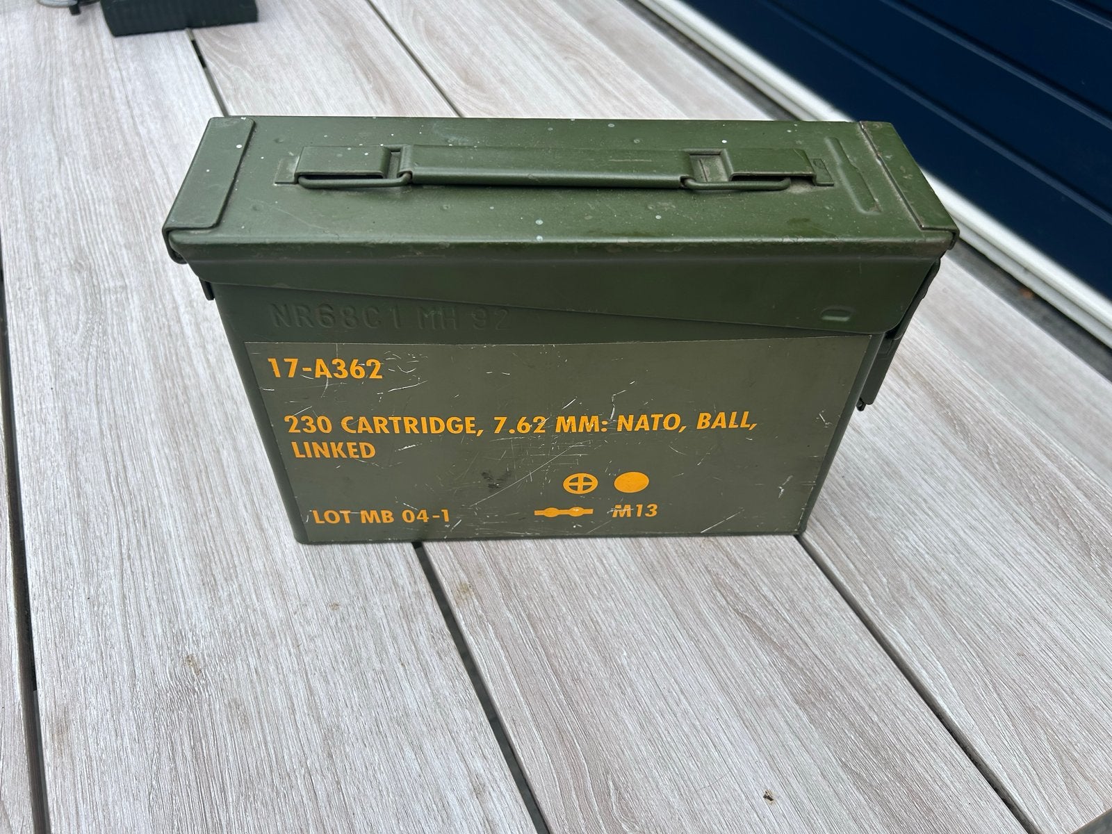 Origineel Militair Munitiekistje 7.62 MM NATO, Ophalen of Verzenden, Landmacht, Overige gebieden, Kist of Geocache