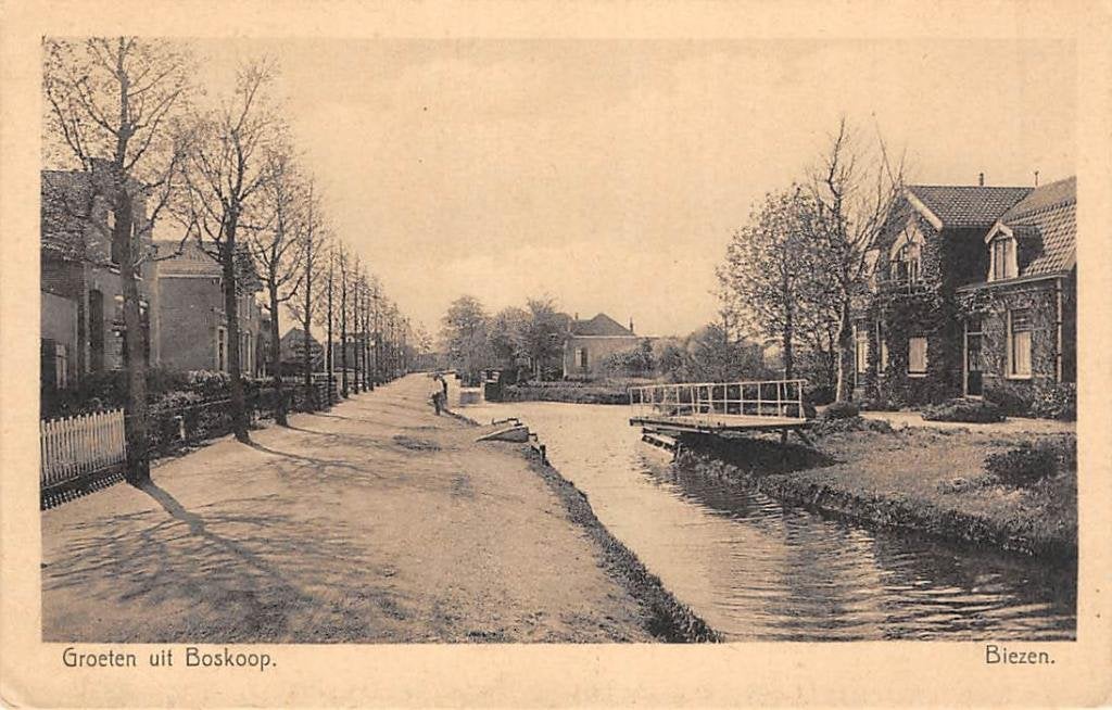 Boskoop Groeten uit 1933 Biezen, Ophalen of Verzenden, 1920 tot 1940, Gelopen, Zuid-Holland
