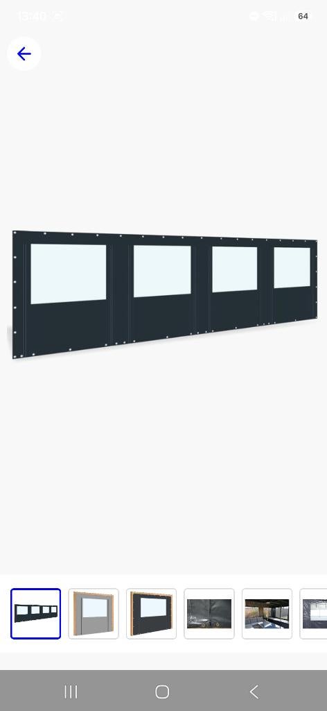 Wand/zeil voor veranda of overkappingen.  2 maal gebruikt, Verzenden, Zo goed als nieuw, Veranda