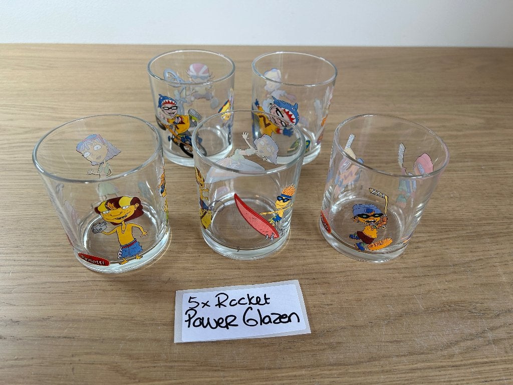 5x Rocket Power Glazen, Ophalen of Verzenden, Zo goed als nieuw, Film, Overige typen
