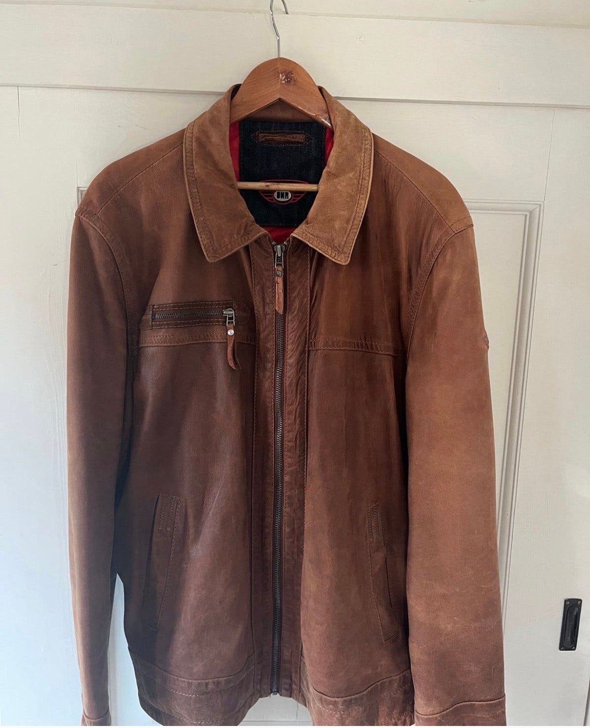 DNR Leren Heren Jas Maat 58, Ophalen of Verzenden, Zo goed als nieuw, Maat 56/58 (XL), Bruin