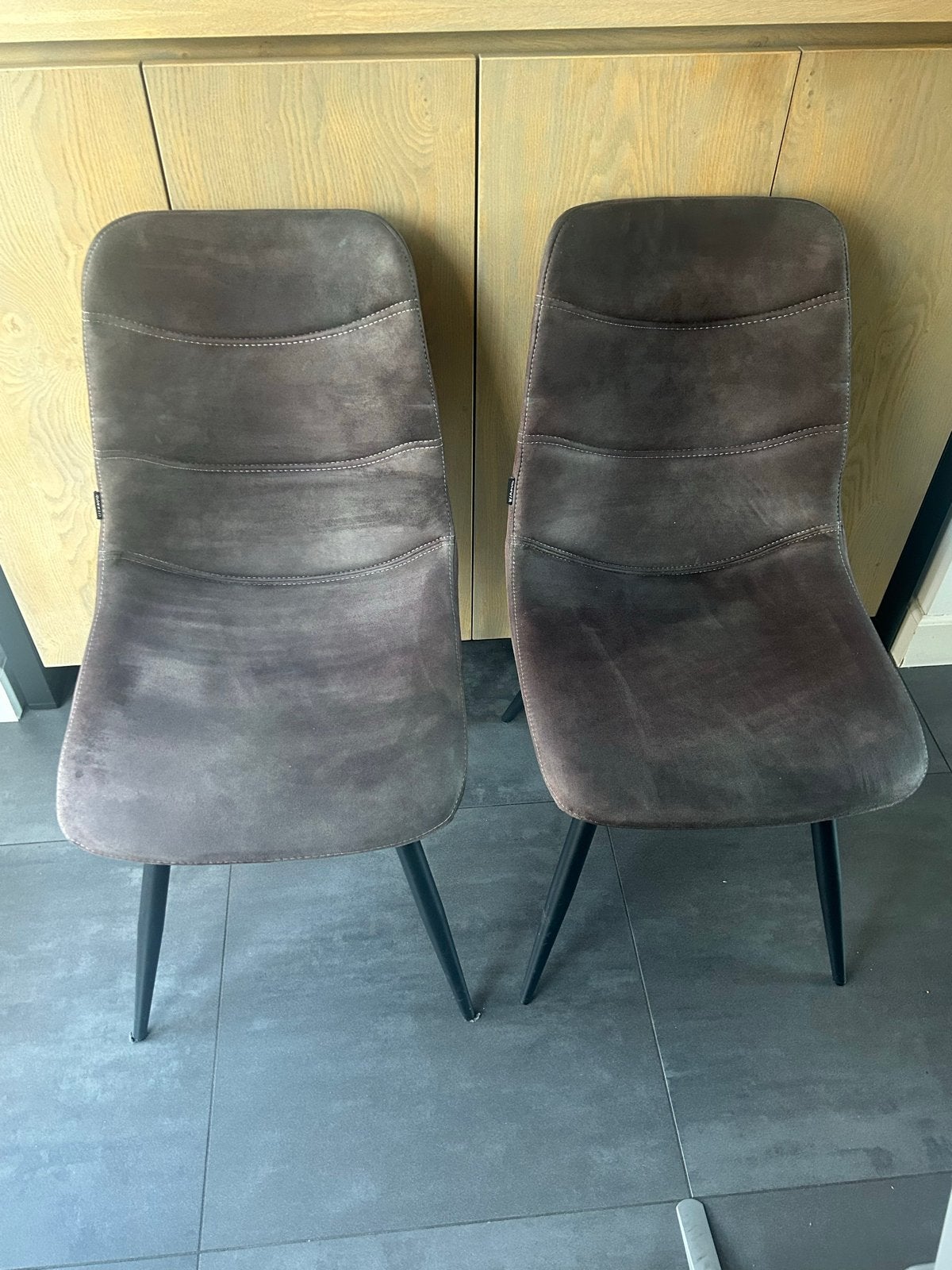 Set van 2 comfortabele eetkamerstoelen, Ophalen, Gebruikt, Twee, Stof