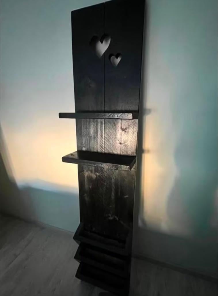 Wandbord - hout - kleur zwart - hart figuur, Ophalen, Zwart, Hout, Eén