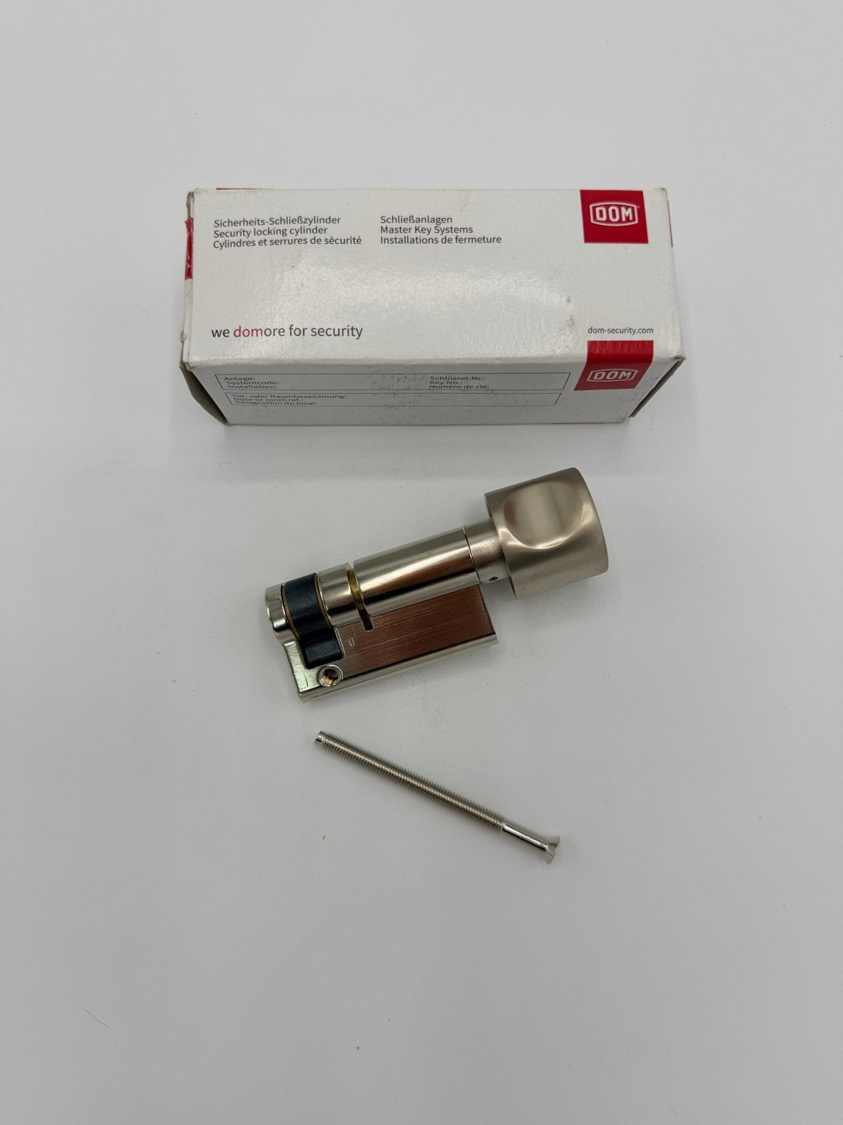 DOM halve knopcilinder (type 333/45, Kl.1, K6), Ophalen of Verzenden, Nieuw, Rvs, Slot