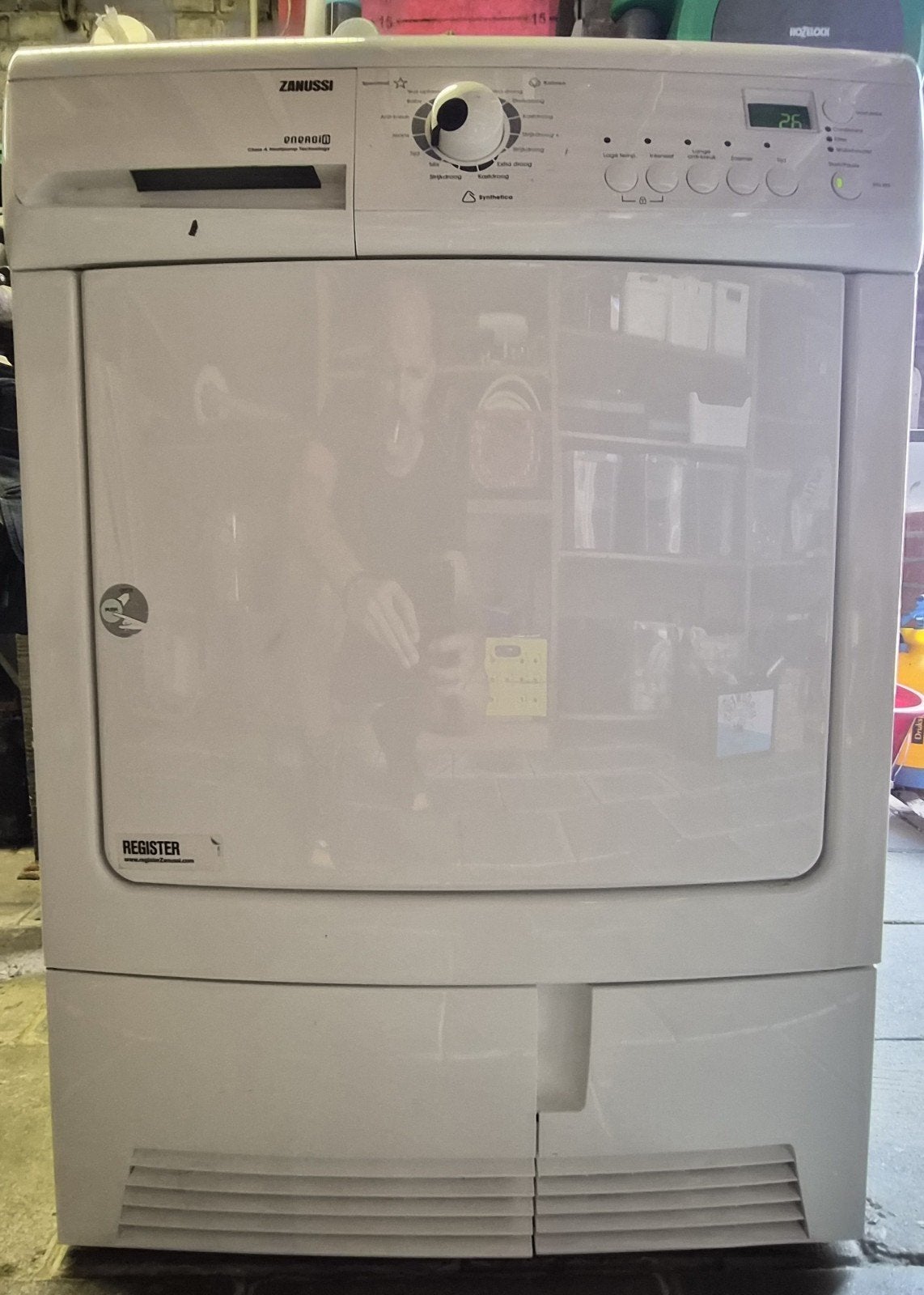 zanussi warmtepomp droger, Witgoed en Apparatuur, Wasdrogers, Ophalen, 6 tot 8 kg, Gebruikt, Voorlader