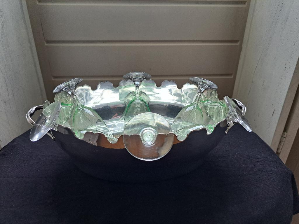 Vintage Verzilverde Glas Koeler, Ophalen of Verzenden